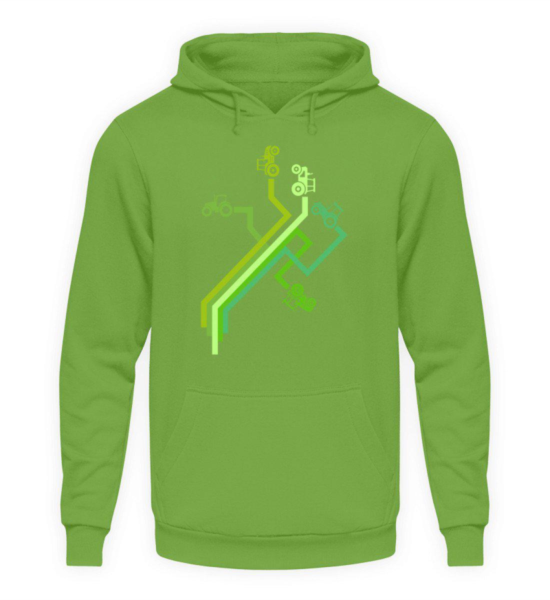 Traktor Wege · Unisex Kapuzenpullover Hoodie-Unisex Hoodie-LimeGreen-S-Agrarstarz