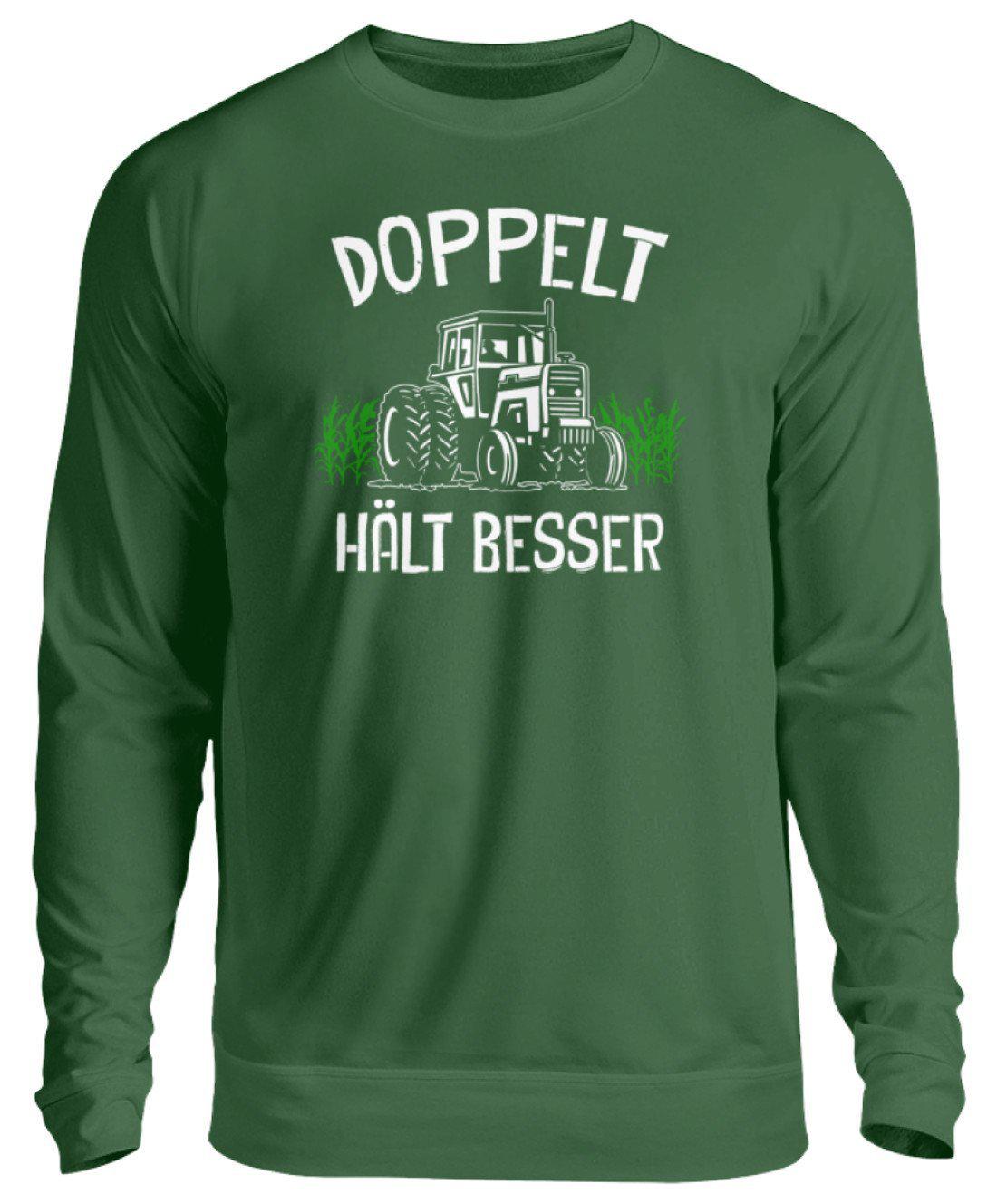 Traktor doppelt · Unisex Sweatshirt Pullover-Unisex Sweatshirt-Bottle Green-S-Agrarstarz