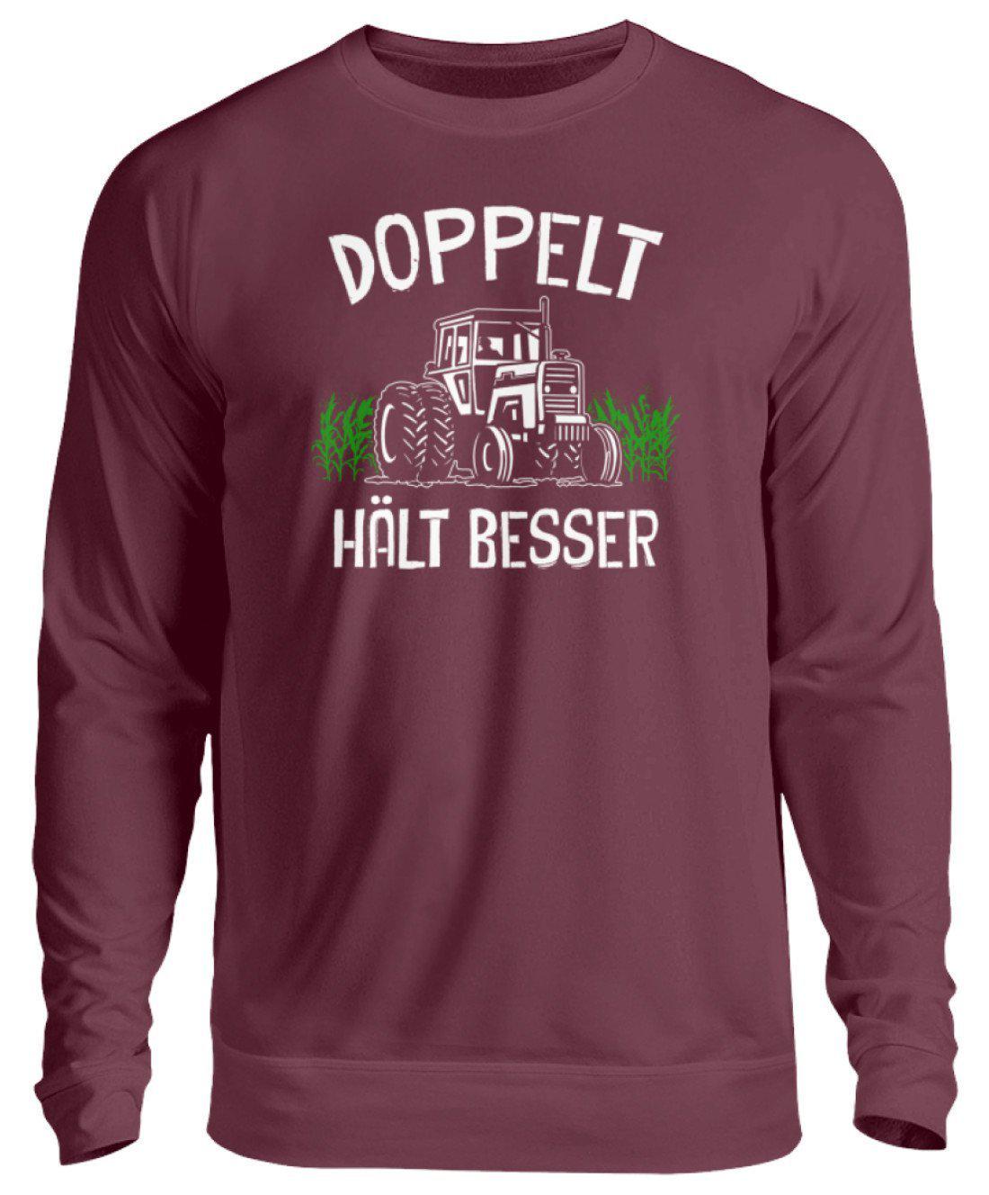 Traktor doppelt · Unisex Sweatshirt Pullover-Unisex Sweatshirt-Burgundy-S-Agrarstarz