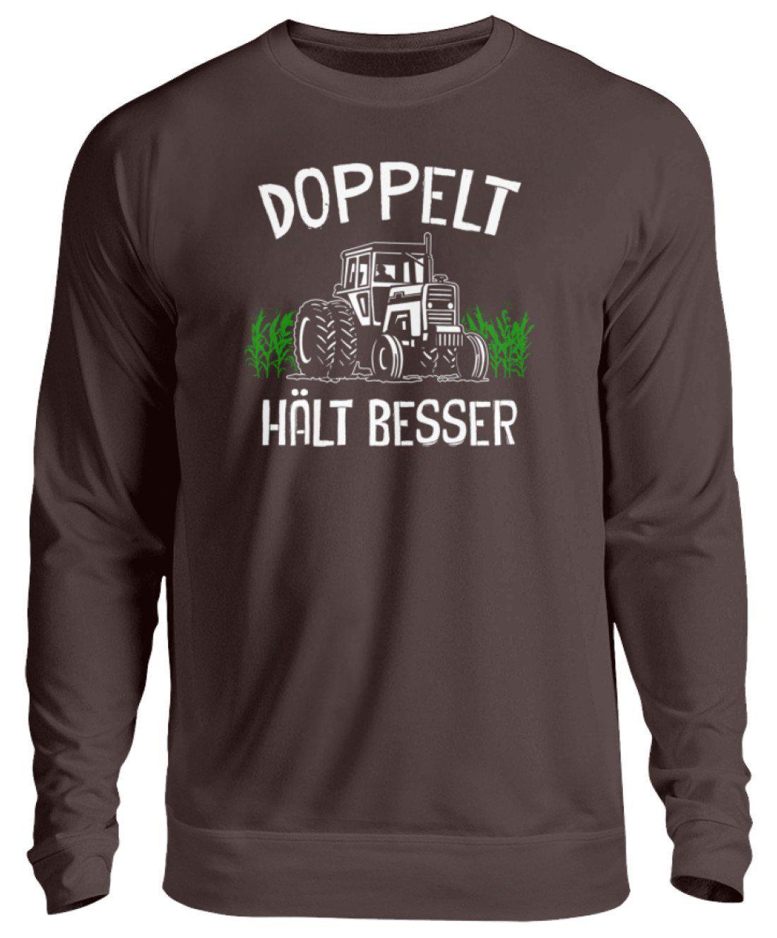 Traktor doppelt · Unisex Sweatshirt Pullover-Unisex Sweatshirt-Hot Chocolate-S-Agrarstarz