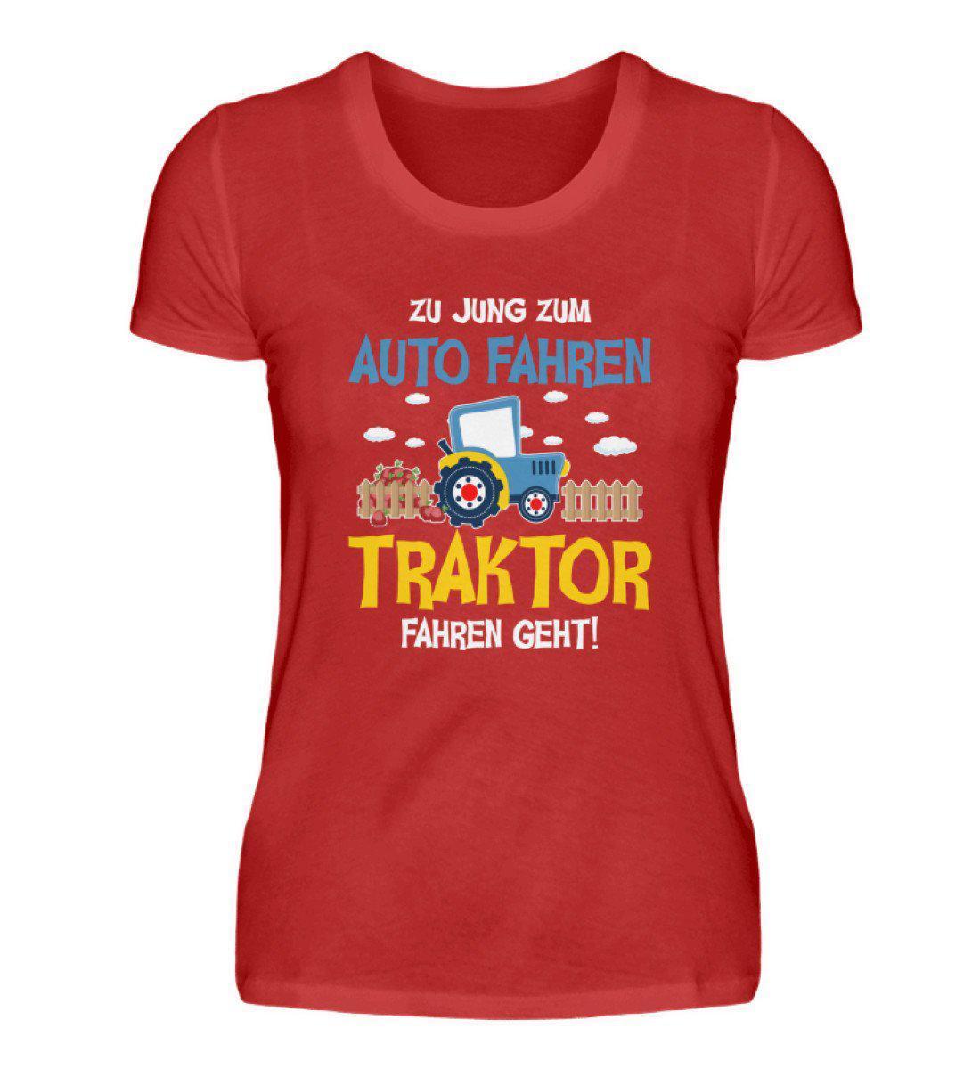 Traktor fahren geht · Damen T-Shirt-Damen Basic T-Shirt-Red-S-Agrarstarz