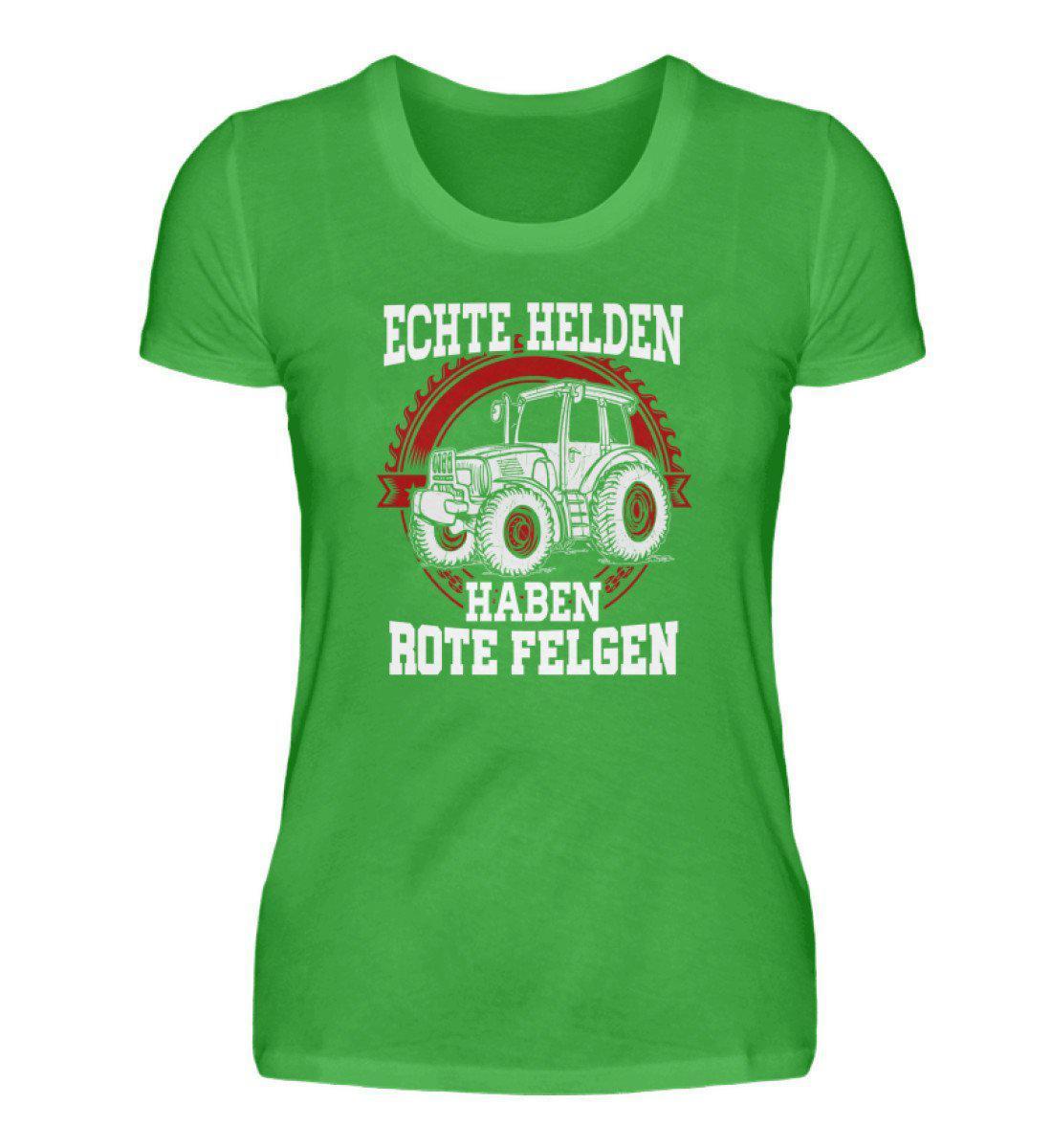 Traktor rote Felgen · Damen T-Shirt-Damen Basic T-Shirt-Green Apple-S-Agrarstarz