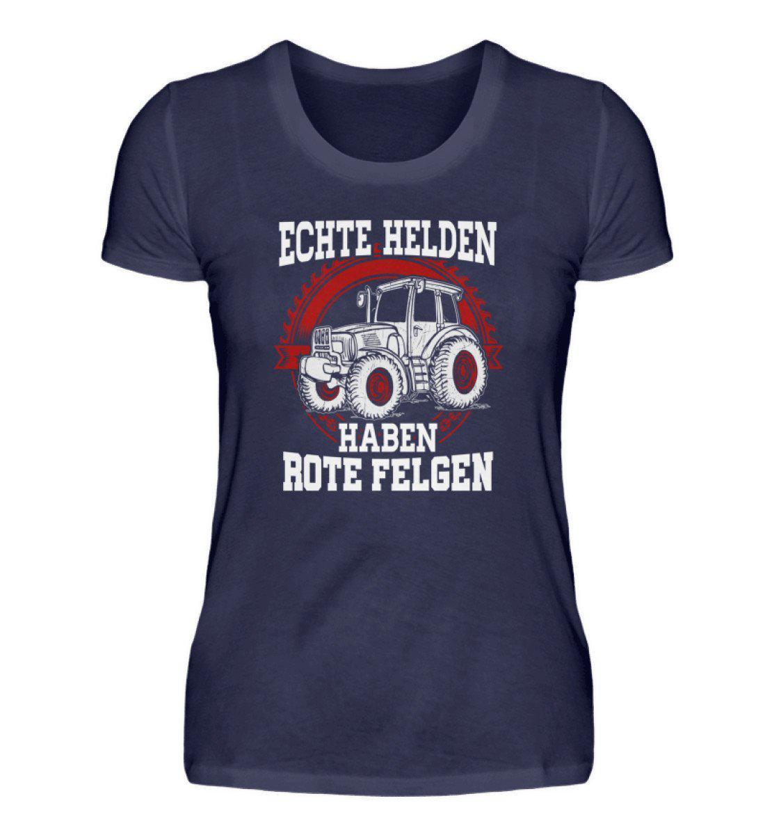 Traktor rote Felgen · Damen T-Shirt-Damen Basic T-Shirt-Navy-S-Agrarstarz