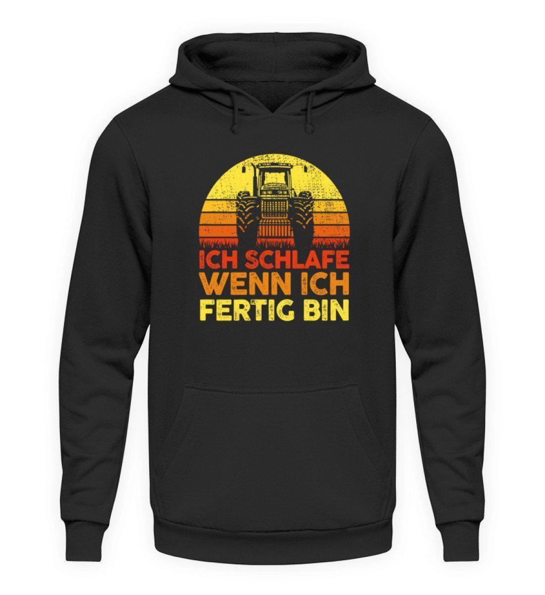 Traktor schlafe fertig Retro · Unisex Kapuzenpullover Hoodie-Unisex Hoodie-Jet Black-L-Agrarstarz