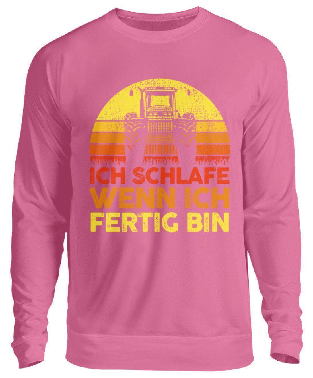 Traktor schlafe fertig Retro · Unisex Sweatshirt Pullover-Unisex Sweatshirt-Candyfloss Pink-S-Agrarstarz