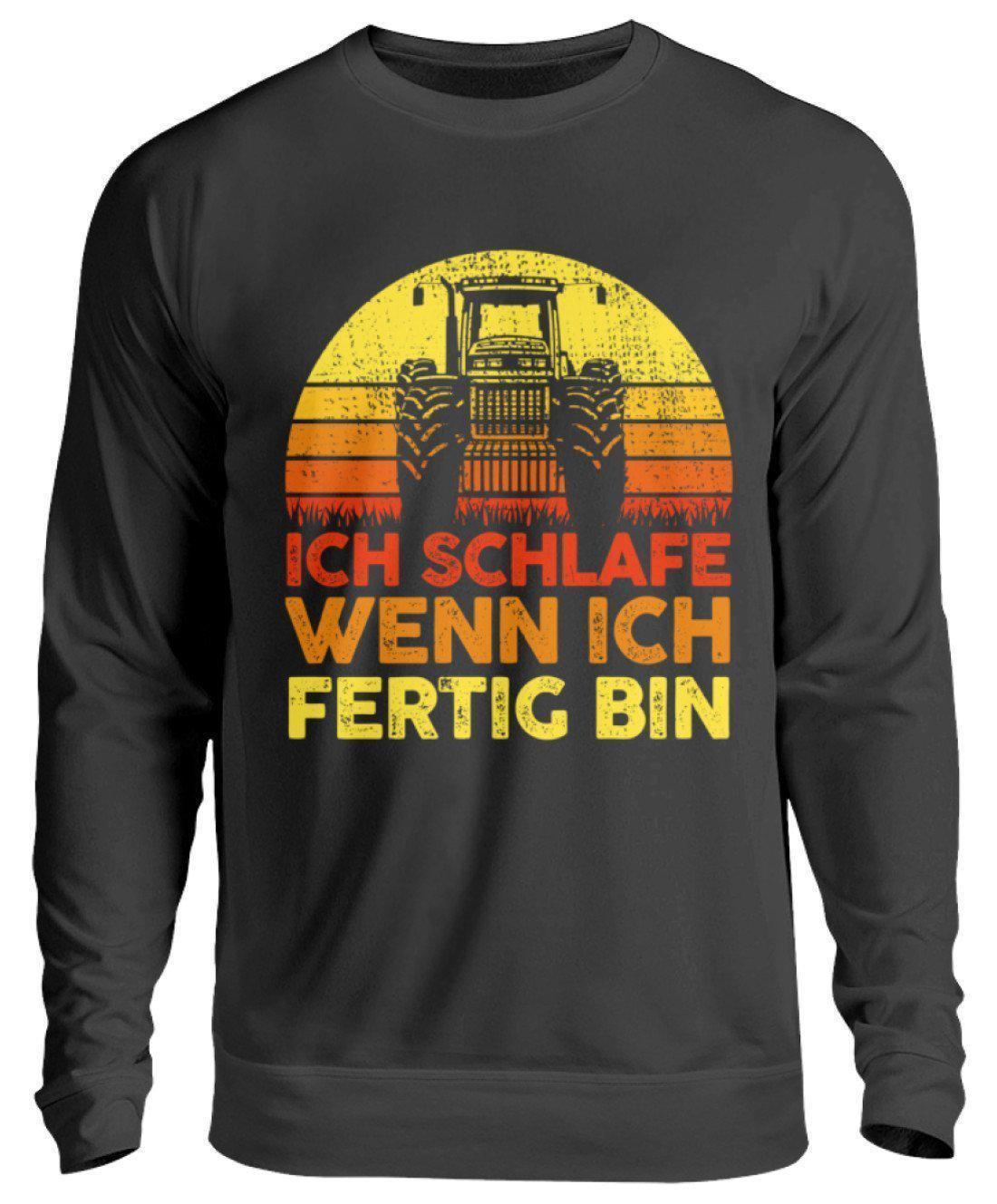 Traktor schlafe fertig Retro · Unisex Sweatshirt Pullover-Unisex Sweatshirt-Jet Black-S-Agrarstarz