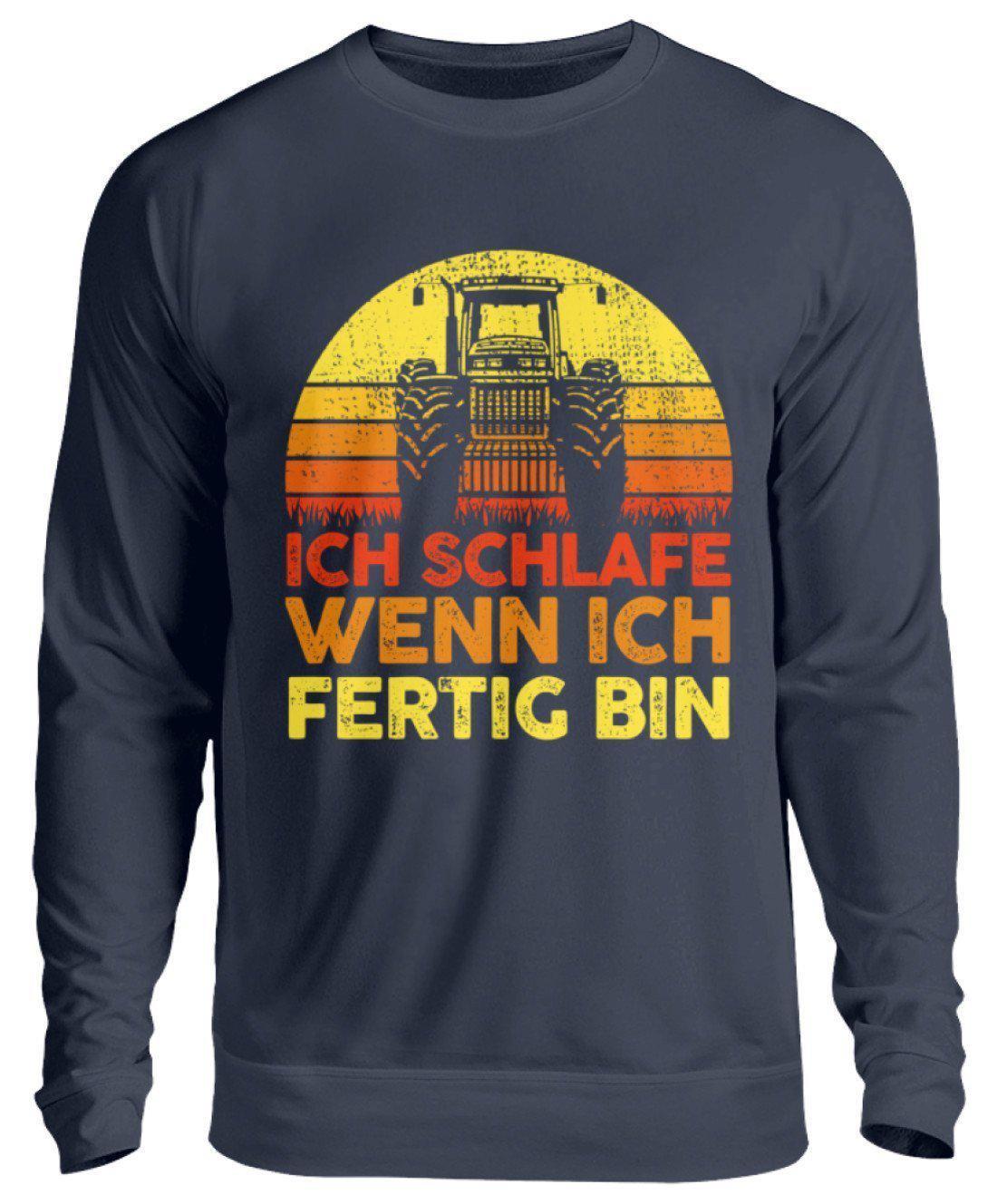 Traktor schlafe fertig Retro · Unisex Sweatshirt Pullover-Unisex Sweatshirt-Oxford Navy-S-Agrarstarz