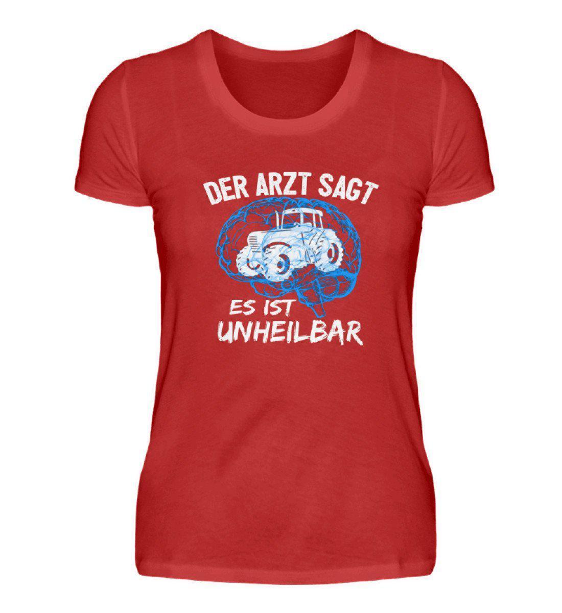 Traktor unheilbar Blau · Damen T-Shirt-Damen Basic T-Shirt-Red-S-Agrarstarz