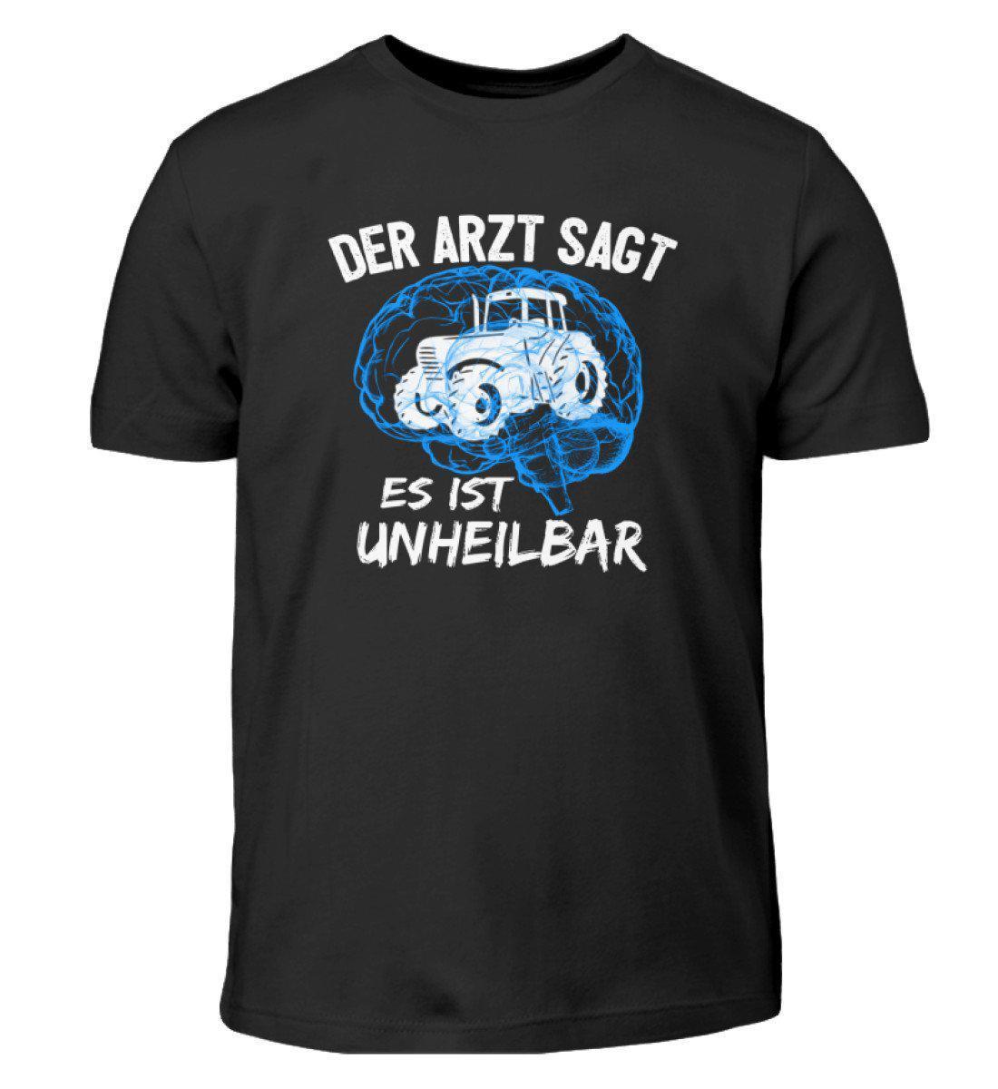 Traktor unheilbar Blau · Kinder T-Shirt-Kinder T-Shirt-Black-12/14 (152/164)-Agrarstarz