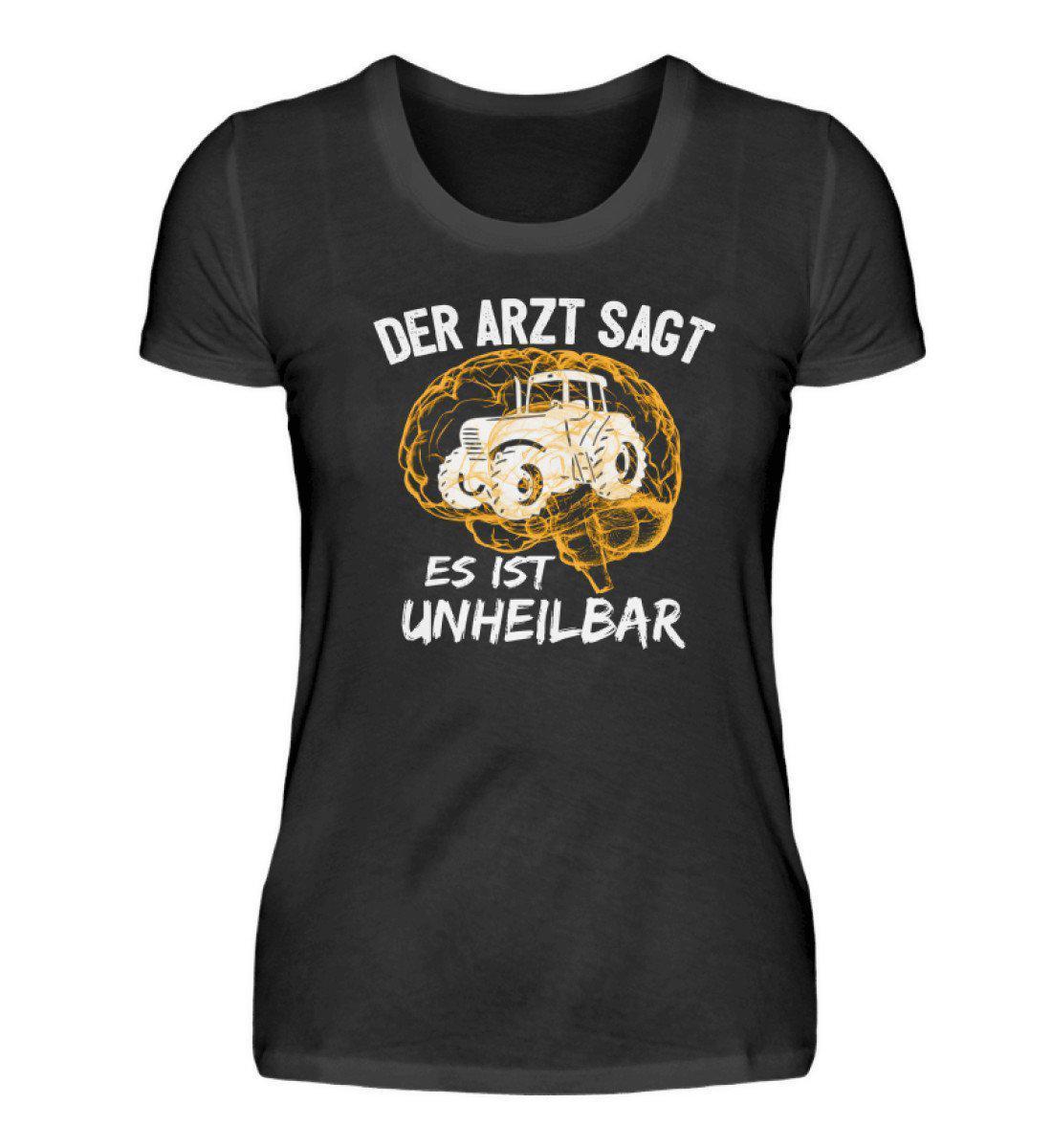 Traktor unheilbar Gelb · Damen T-Shirt-Damen Basic T-Shirt-Black-S-Agrarstarz