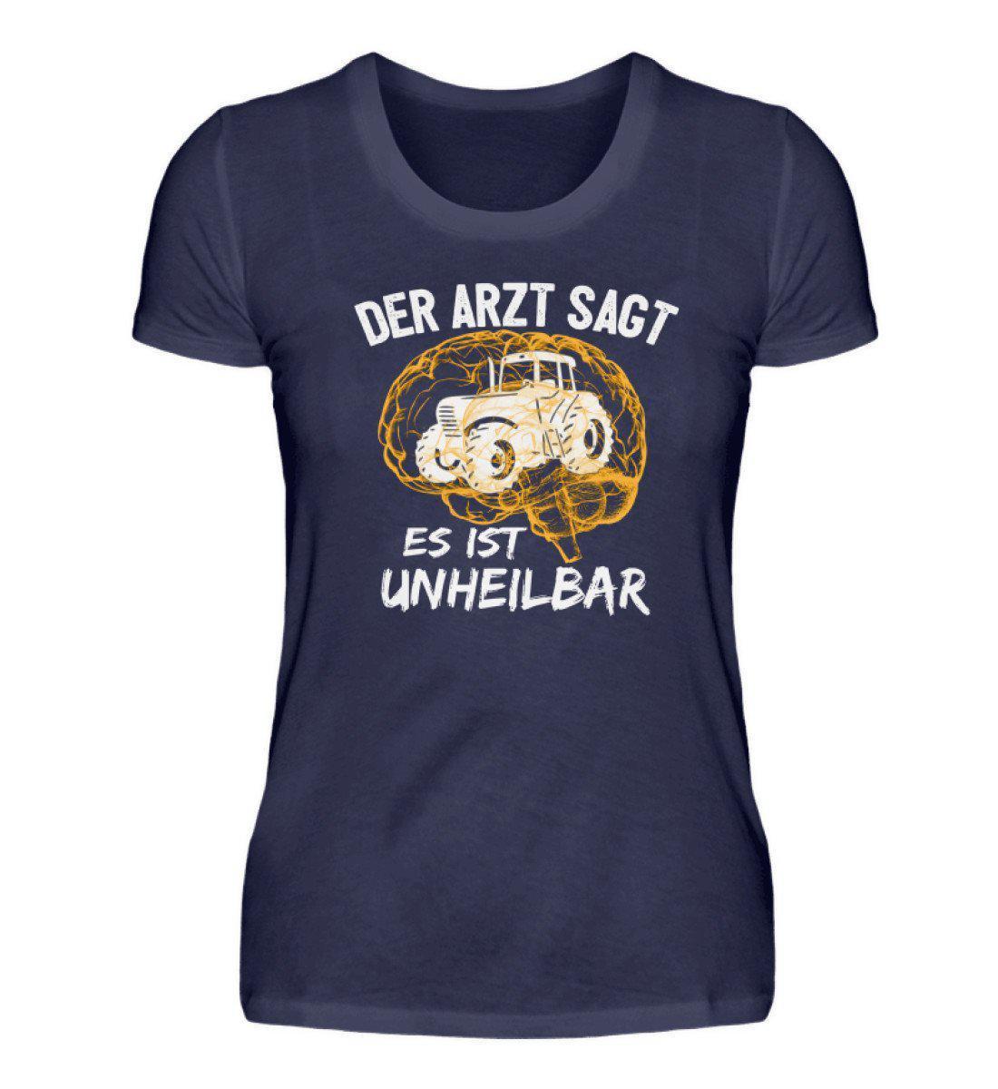 Traktor unheilbar Gelb · Damen T-Shirt-Damen Basic T-Shirt-Navy-S-Agrarstarz