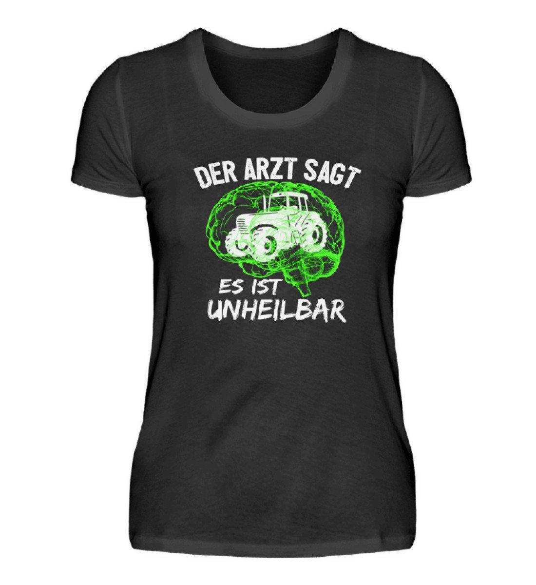 Traktor unheilbar Grün · Damen T-Shirt-Damen Basic T-Shirt-Black-S-Agrarstarz