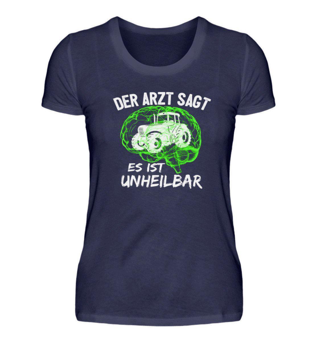Traktor unheilbar Grün · Damen T-Shirt-Damen Basic T-Shirt-Navy-S-Agrarstarz