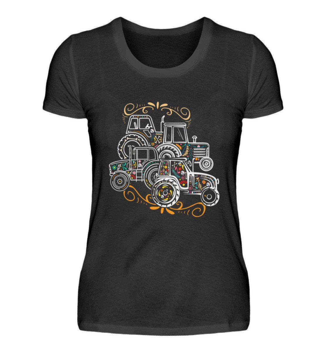 Traktoren Colorful · Damen T-Shirt-Damen Basic T-Shirt-Black-S-Agrarstarz