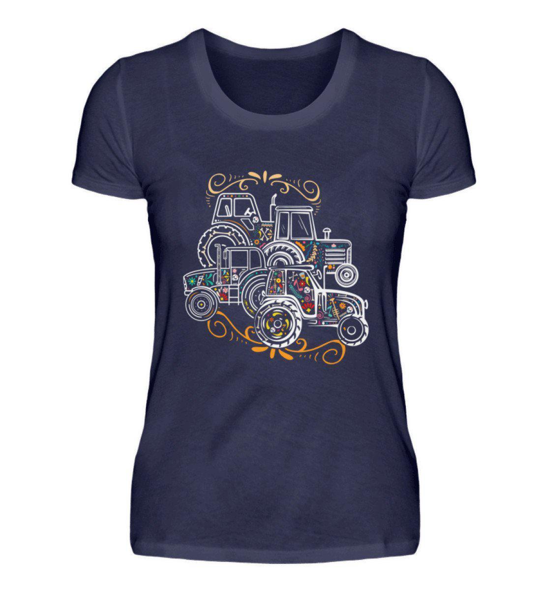 Traktoren Colorful · Damen T-Shirt-Damen Basic T-Shirt-Navy-S-Agrarstarz