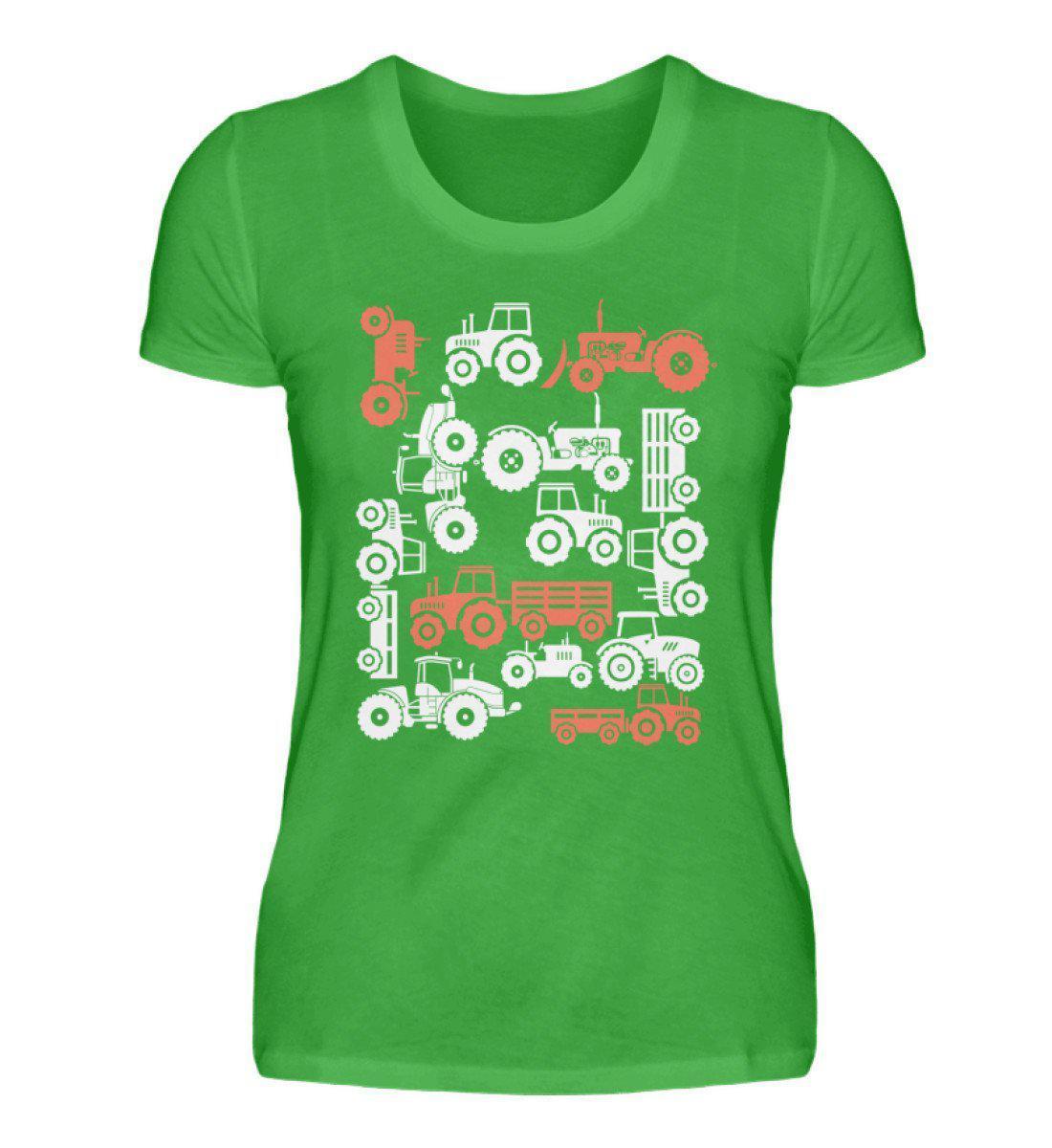 Traktoren Simple Symbole · Damen T-Shirt-Damen Basic T-Shirt-Green Apple-S-Agrarstarz