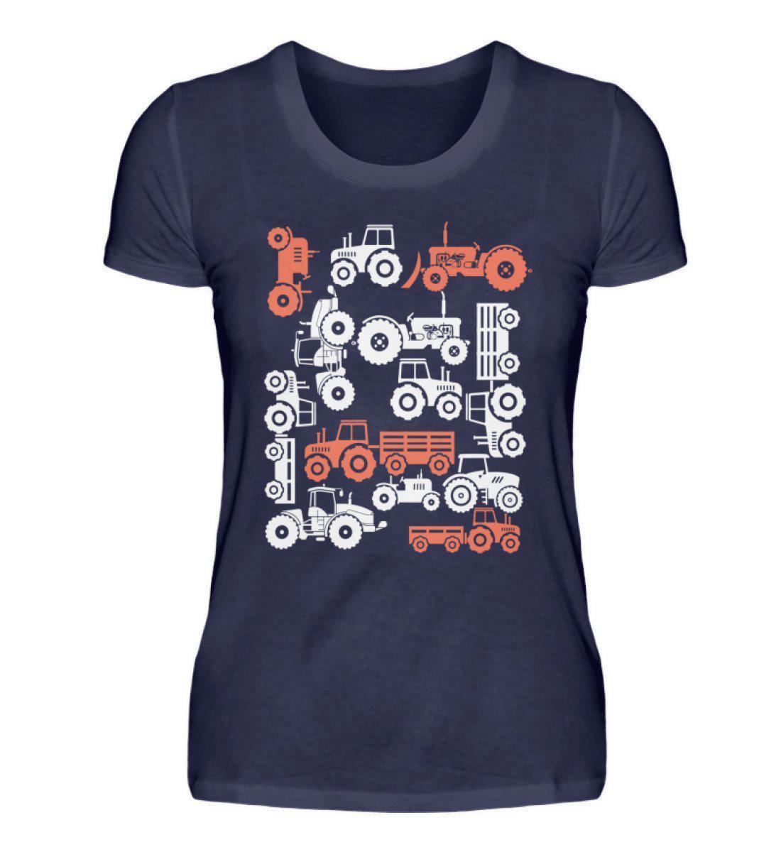 Traktoren Simple Symbole · Damen T-Shirt-Damen Basic T-Shirt-Navy-S-Agrarstarz