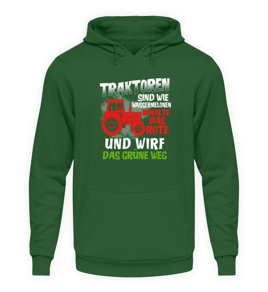 Traktoren sind wie Wassermelonen · Unisex Kapuzenpullover Hoodie-Unisex Hoodie-Bottle Green-L-Agrarstarz