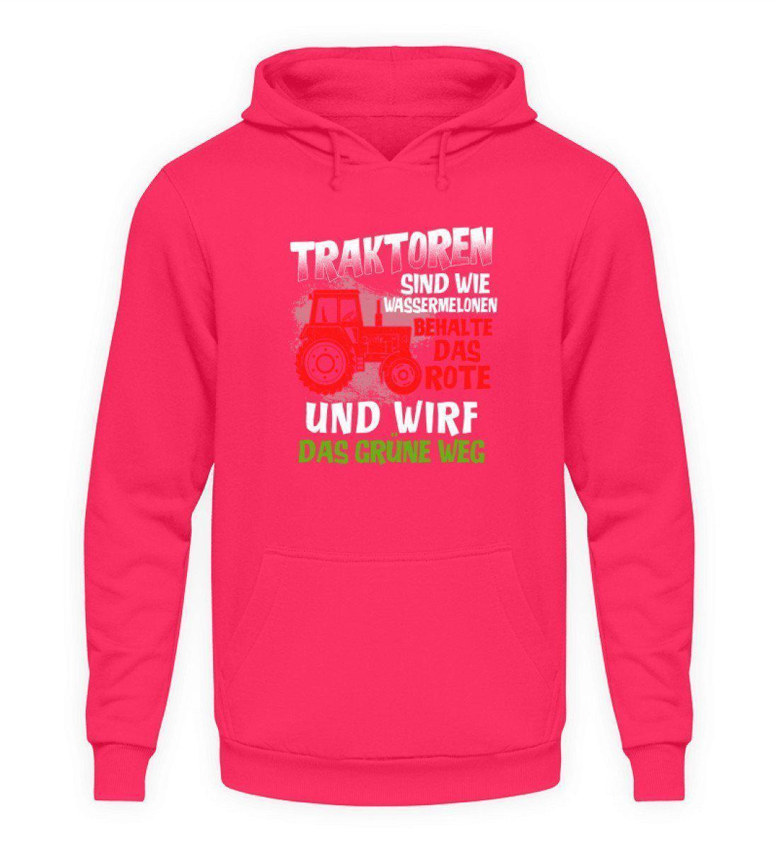 Traktoren sind wie Wassermelonen · Unisex Kapuzenpullover Hoodie-Unisex Hoodie-Hot Pink-L-Agrarstarz