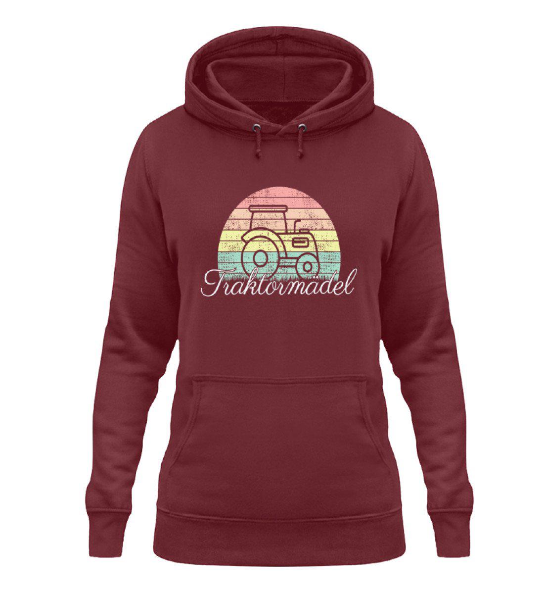 Traktormädel Retro · Damen Hoodie-Damen Hoodie-Burgundy-XS-Agrarstarz