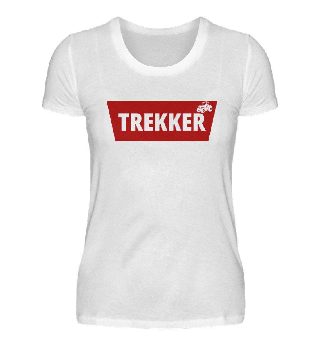 Trekker Batch rot · Damen T-Shirt-Damen Basic T-Shirt-White-S-Agrarstarz
