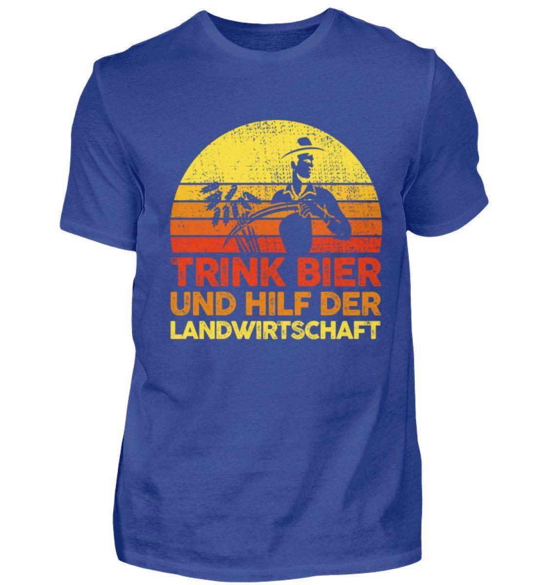 Trink Bier hilf Landwirtschaft Retro · Herren T-Shirt-Herren Basic T-Shirt-Royal Blue-S-Agrarstarz