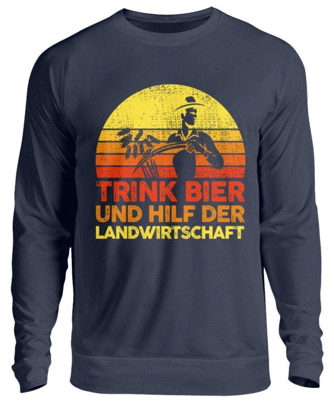 Trink Bier hilf Landwirtschaft Retro · Unisex Sweatshirt Pullover-Unisex Sweatshirt-Oxford Navy-S-Agrarstarz