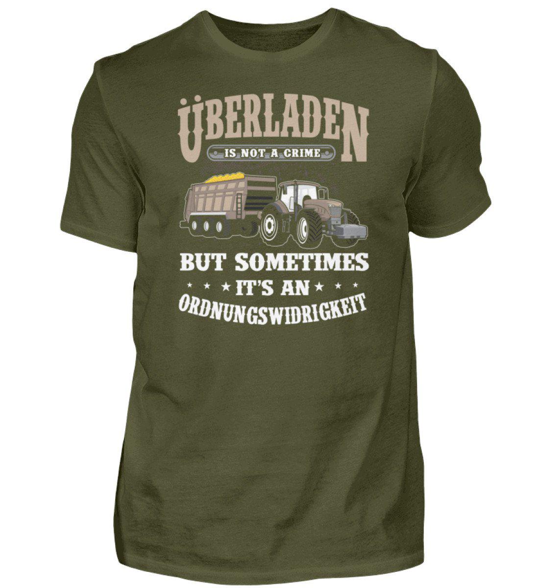 Überladen is not a crime · Herren T-Shirt-Herren Basic T-Shirt-Urban Khaki-S-Agrarstarz