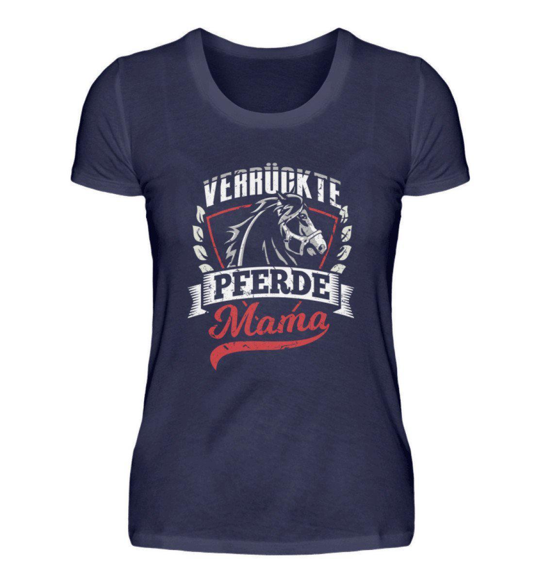 Verrückte Pferdemama · Damen T-Shirt-Damen Basic T-Shirt-Navy-S-Agrarstarz