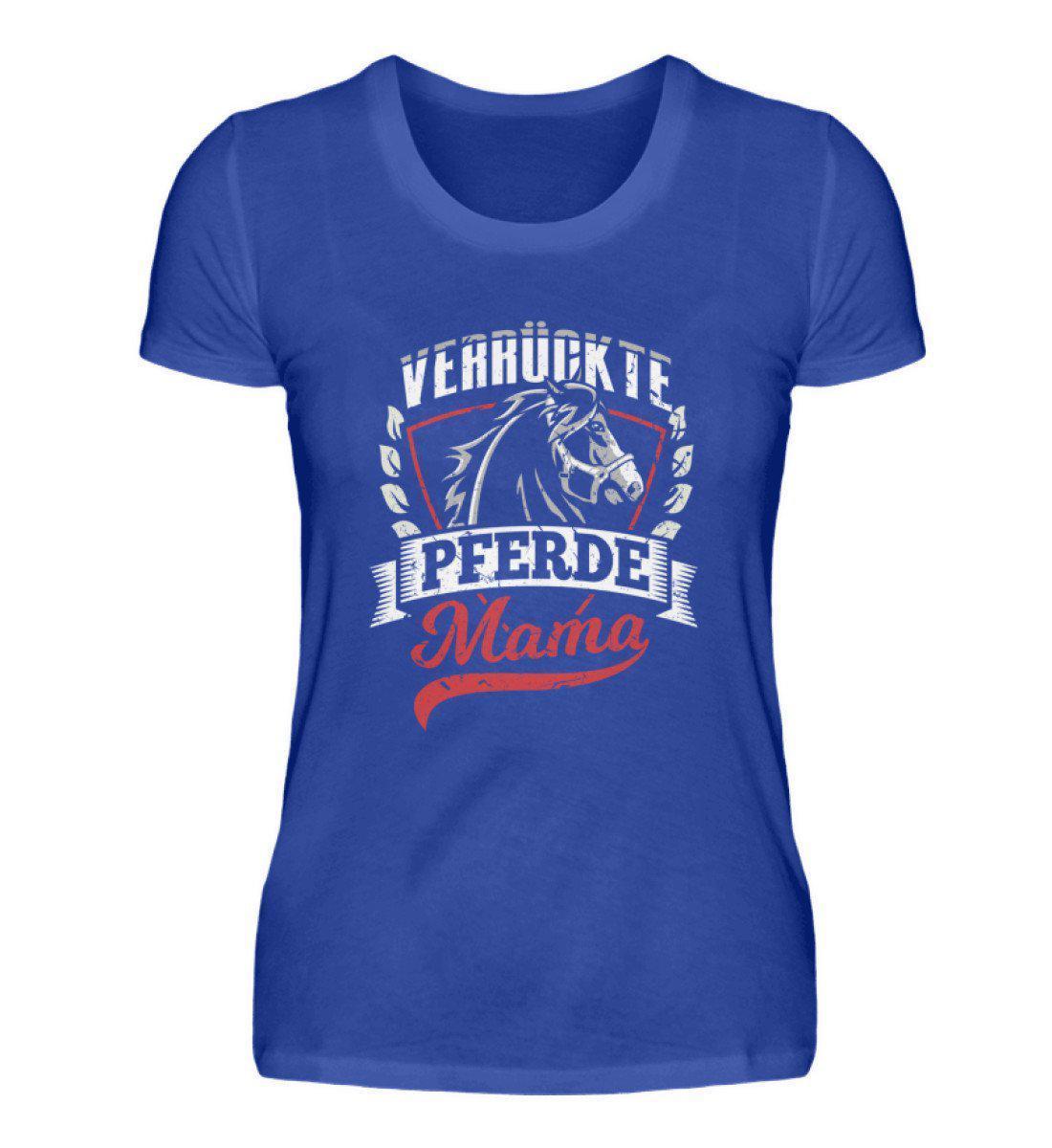 Verrückte Pferdemama · Damen T-Shirt-Damen Basic T-Shirt-Neon Blue-S-Agrarstarz