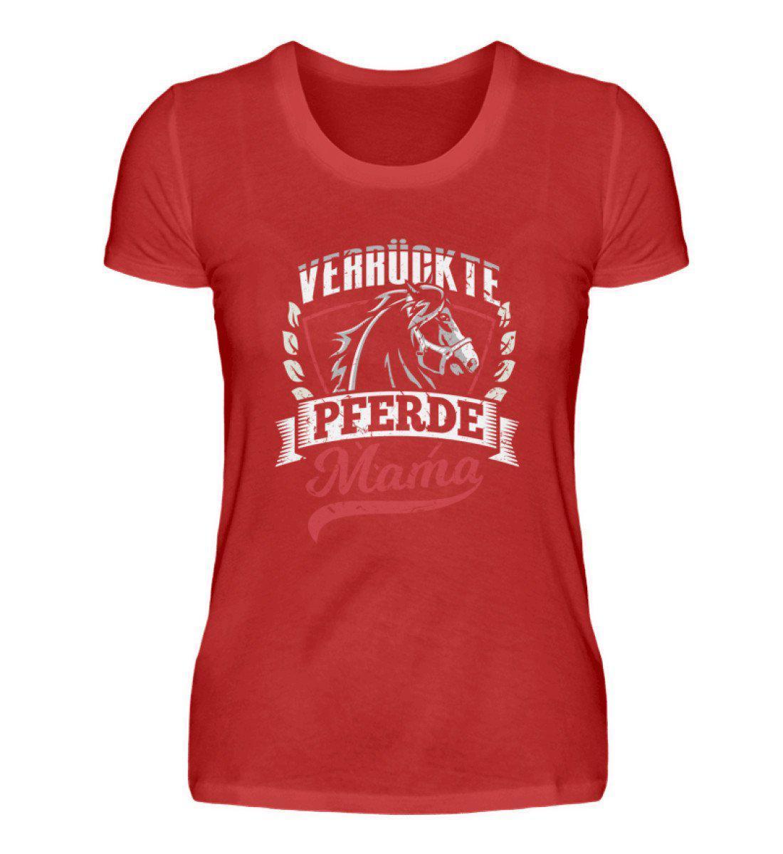 Verrückte Pferdemama · Damen T-Shirt-Damen Basic T-Shirt-Red-S-Agrarstarz