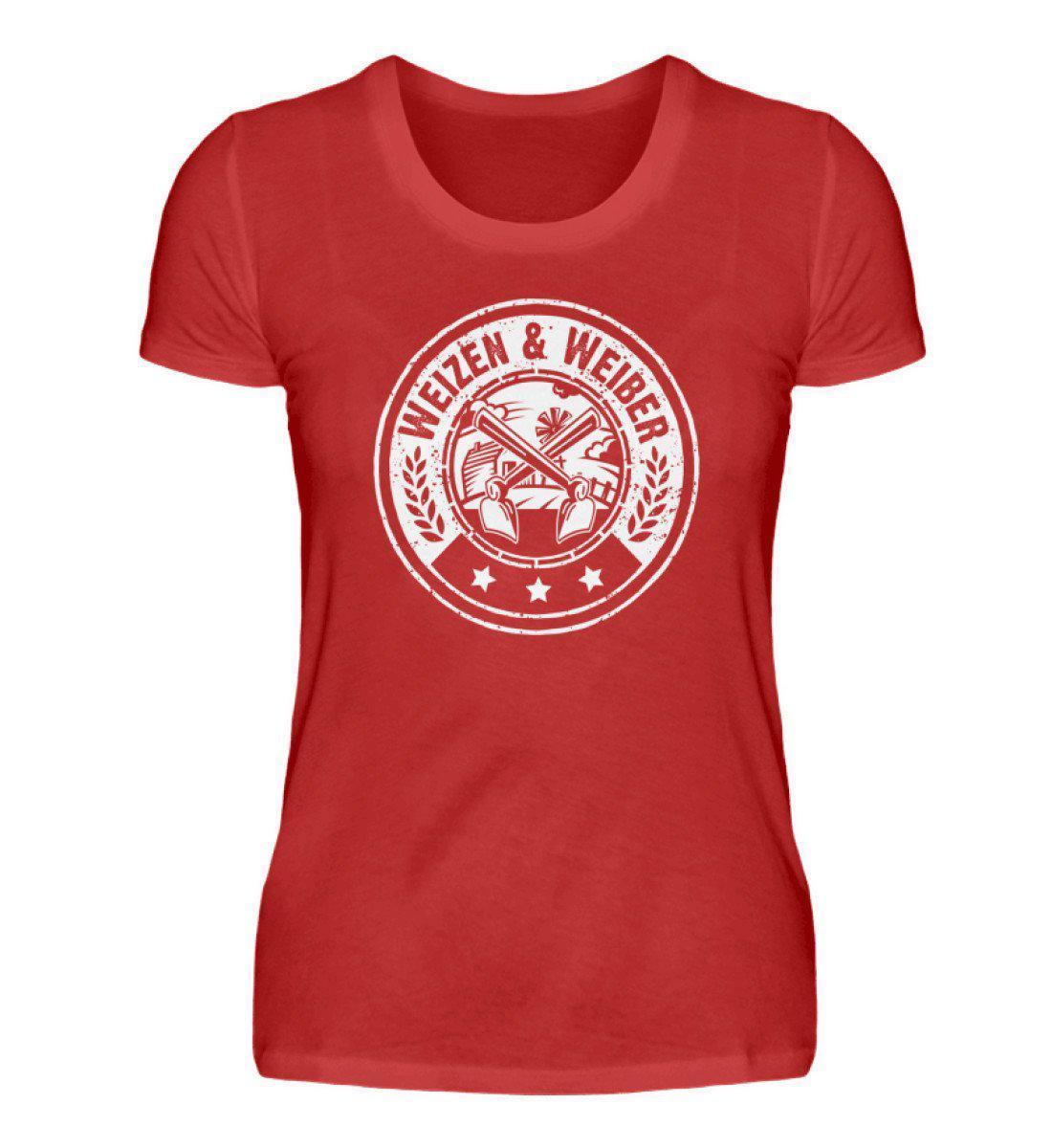 Weizen & Weiber · Damen T-Shirt-Damen Basic T-Shirt-Red-S-Agrarstarz