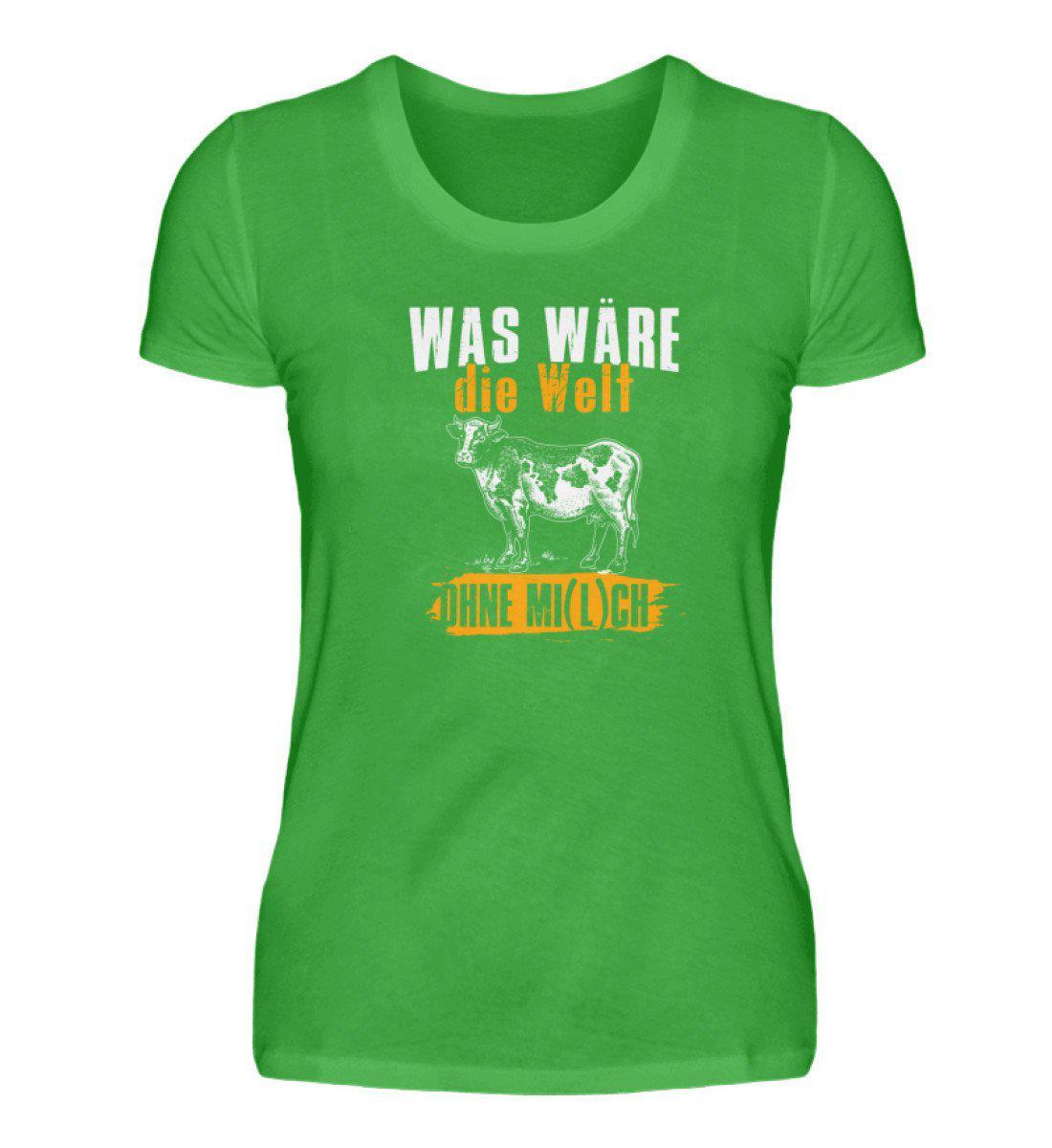 Welt ohne Kühe · Damen T-Shirt-Damen Basic T-Shirt-Green Apple-S-Agrarstarz