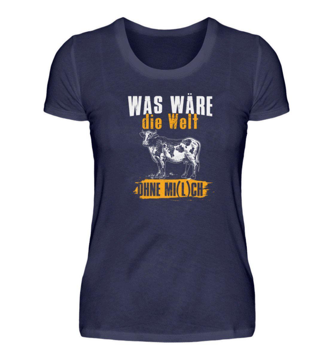 Welt ohne Kühe · Damen T-Shirt-Damen Basic T-Shirt-Navy-S-Agrarstarz