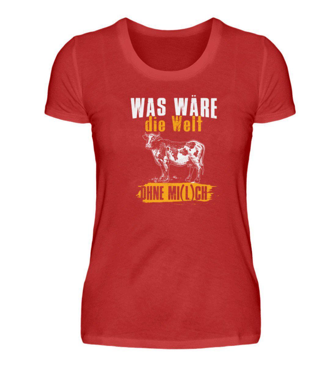 Welt ohne Kühe · Damen T-Shirt-Damen Basic T-Shirt-Red-S-Agrarstarz