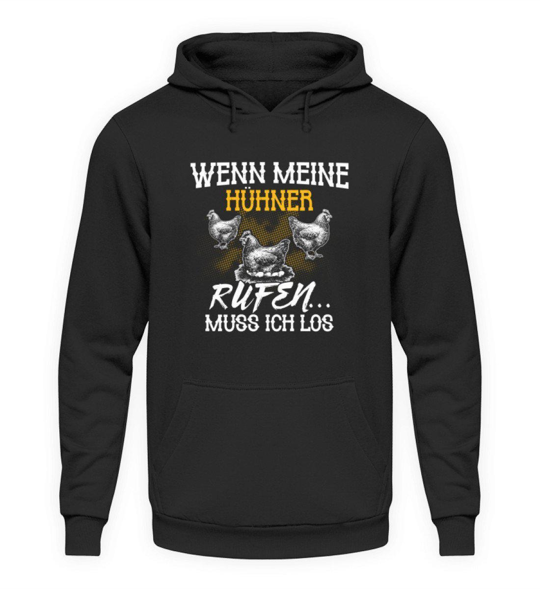 Wenn Hühner rufen · Unisex Kapuzenpullover Hoodie-Unisex Hoodie-Jet Black-L-Agrarstarz