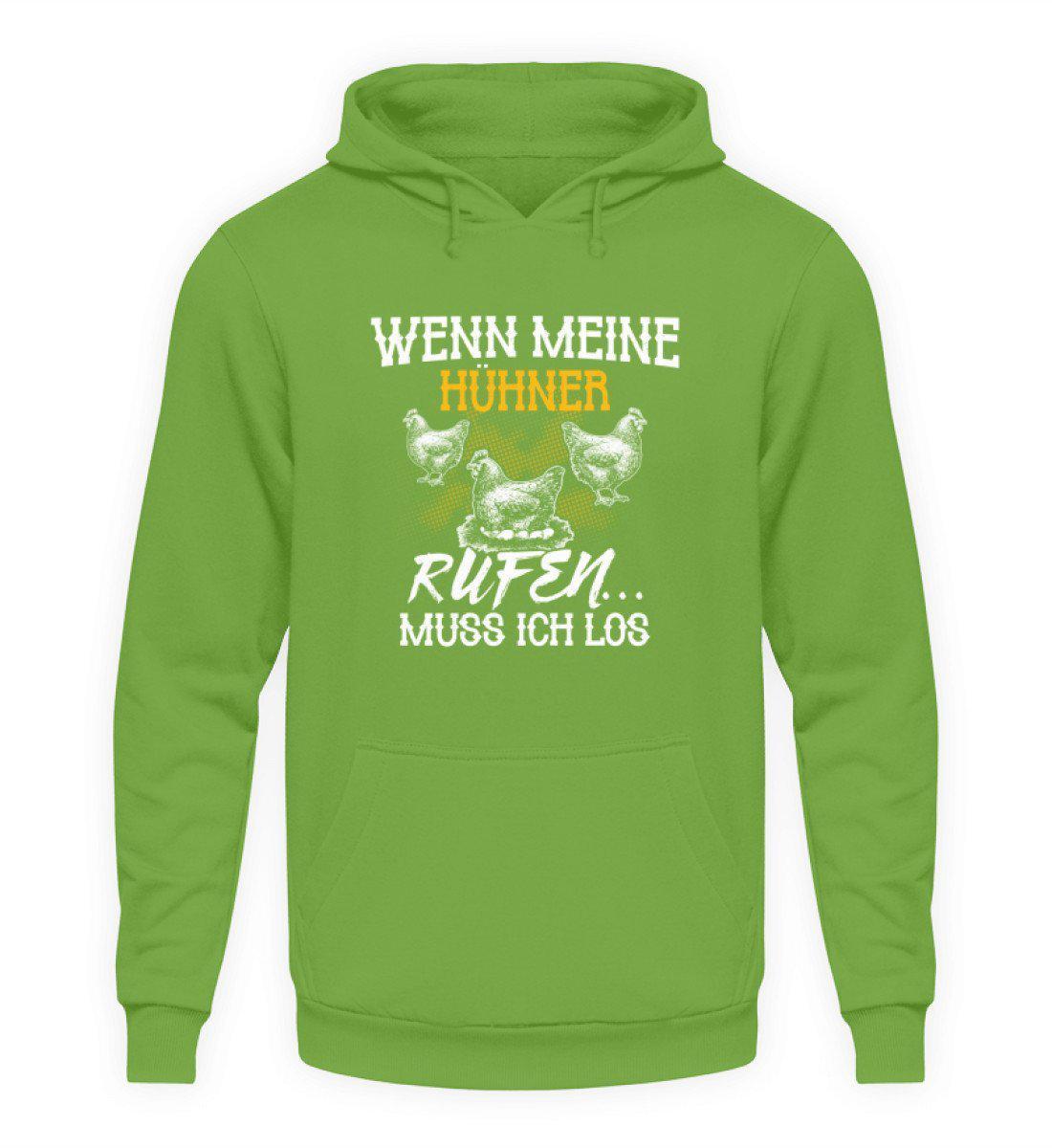 Wenn Hühner rufen · Unisex Kapuzenpullover Hoodie-Unisex Hoodie-LimeGreen-L-Agrarstarz