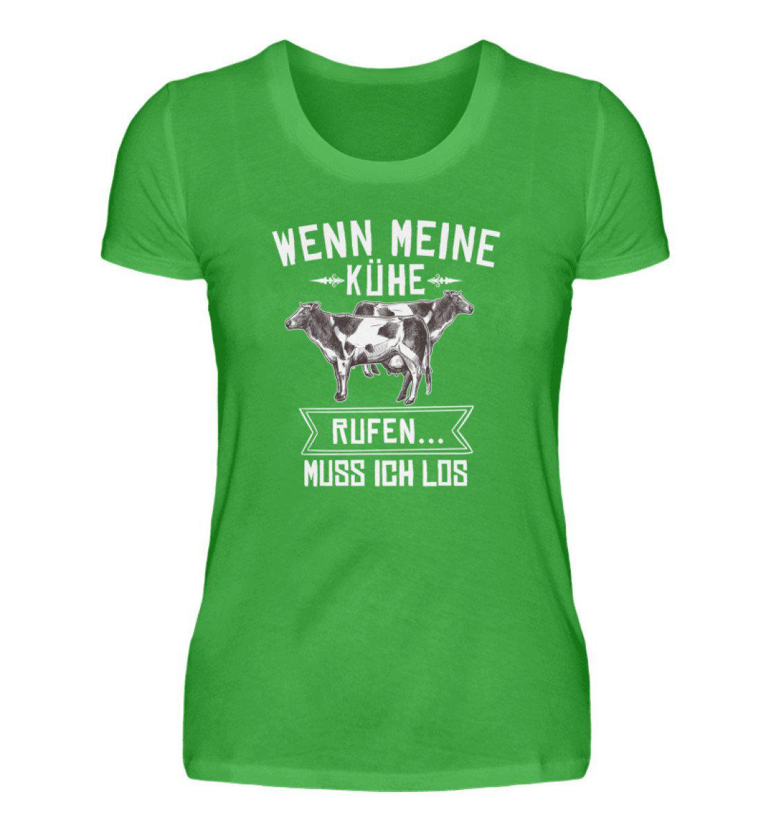 Wenn Kühe rufen · Damen T-Shirt-Damen Basic T-Shirt-Green Apple-S-Agrarstarz