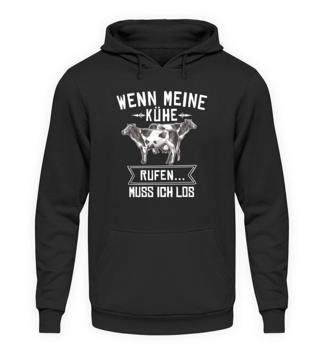 Wenn Kühe rufen · Unisex Kapuzenpullover Hoodie-Unisex Hoodie-Jet Black-L-Agrarstarz