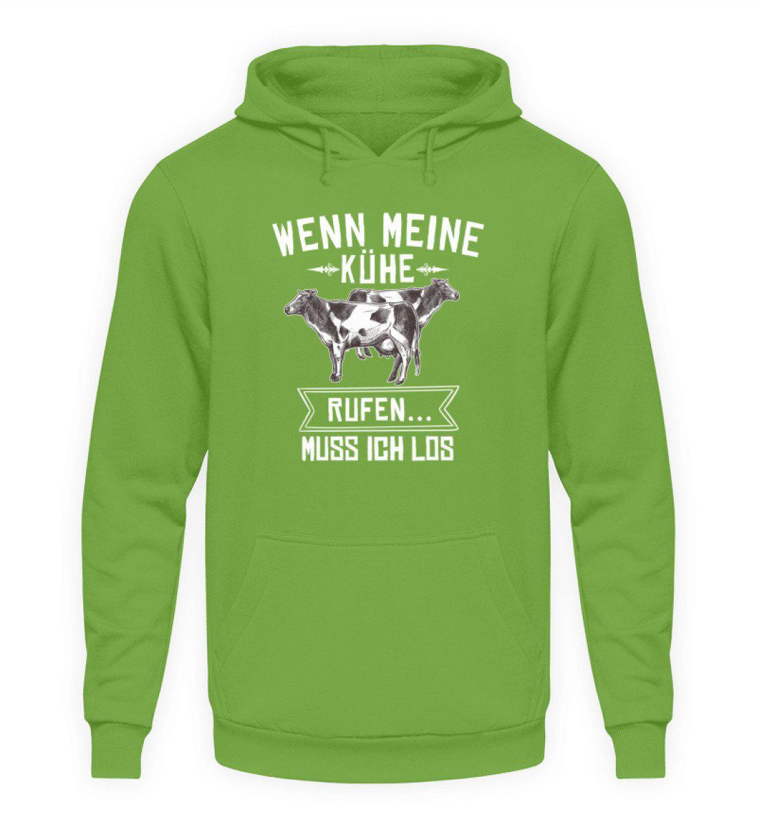 Wenn Kühe rufen · Unisex Kapuzenpullover Hoodie-Unisex Hoodie-LimeGreen-L-Agrarstarz