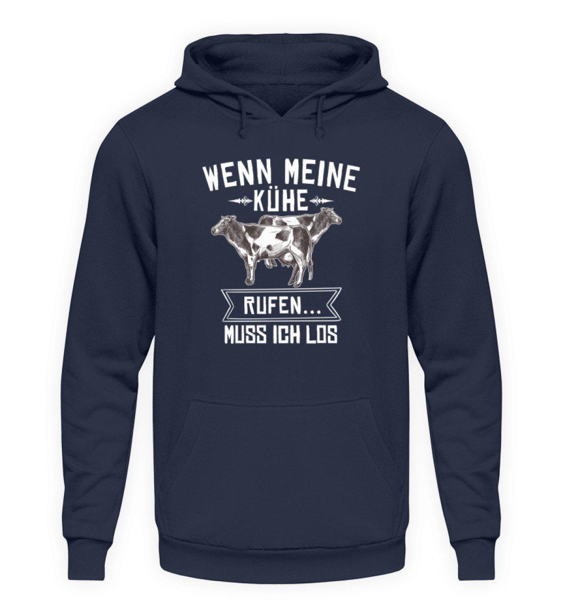 Wenn Kühe rufen · Unisex Kapuzenpullover Hoodie-Unisex Hoodie-Oxford Navy-L-Agrarstarz