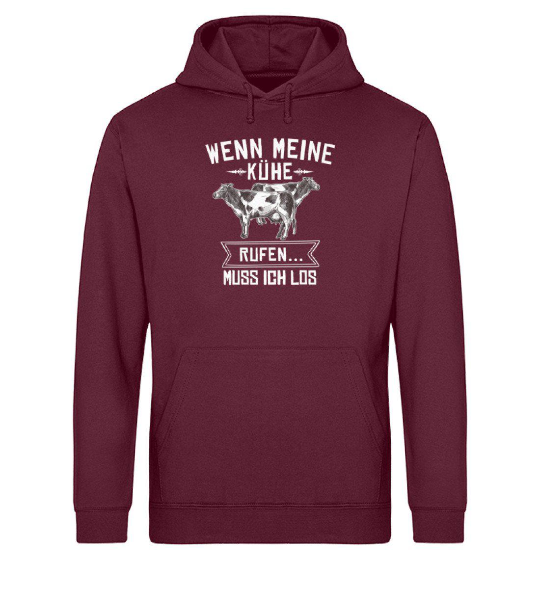 Wenn Kühe rufen · Unisex Organic Hoodie-Drummer Hoodie ST/ST-Burgundy-XS-Agrarstarz