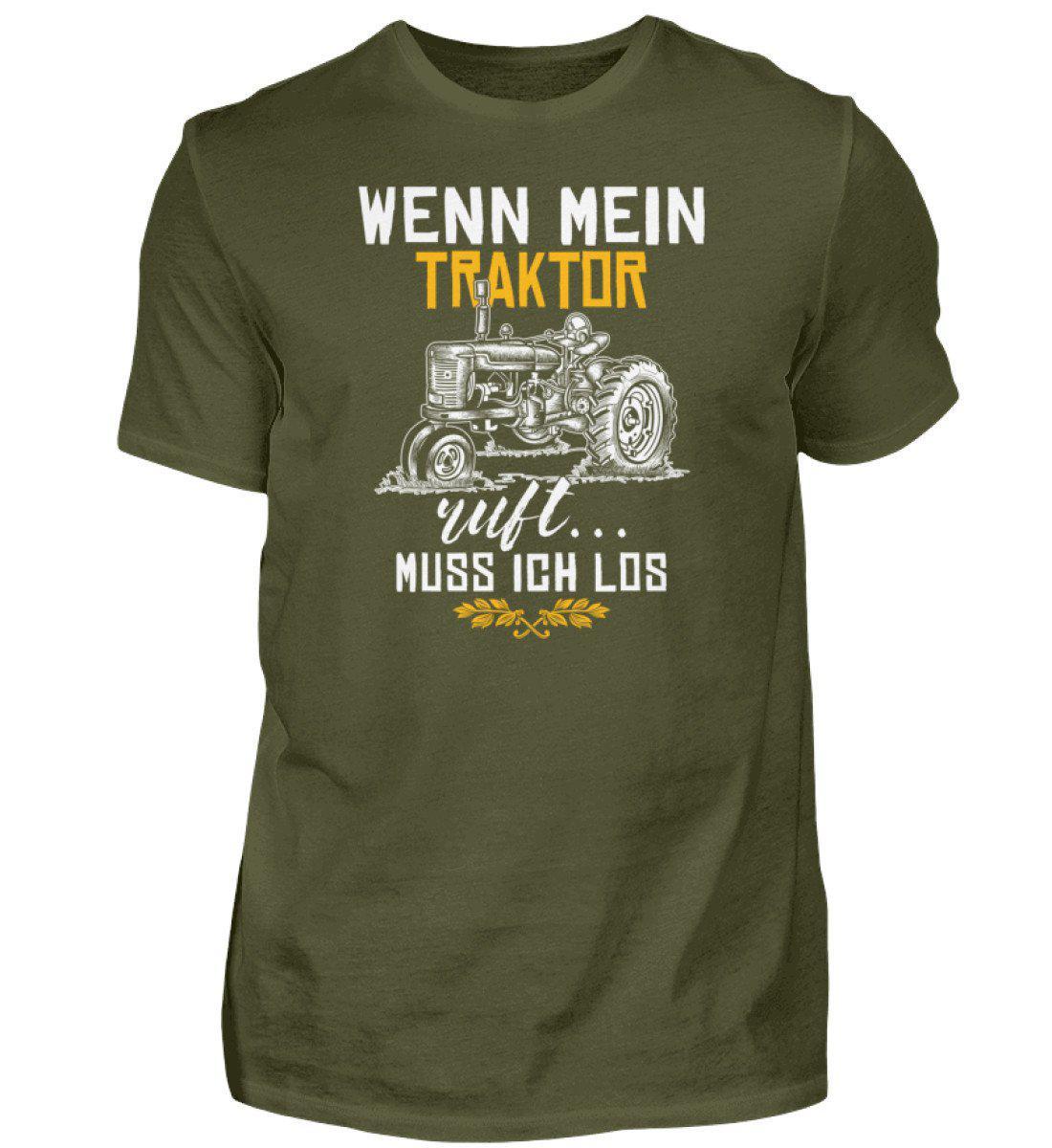 Wenn Traktor ruft · Herren T-Shirt-Herren Basic T-Shirt-Urban Khaki-S-Agrarstarz
