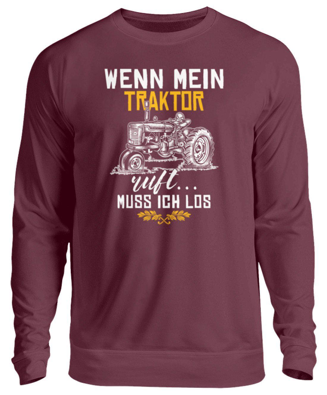 Wenn Traktor ruft · Unisex Sweatshirt Pullover-Unisex Sweatshirt-Burgundy-S-Agrarstarz