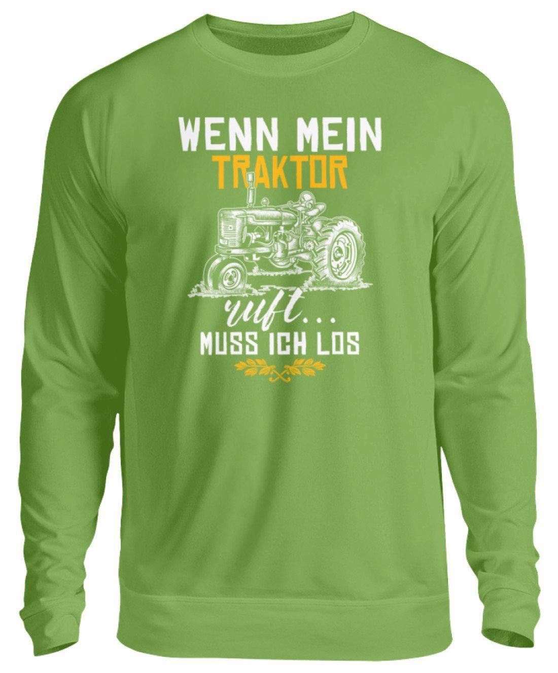 Wenn Traktor ruft · Unisex Sweatshirt Pullover-Unisex Sweatshirt-LimeGreen-S-Agrarstarz