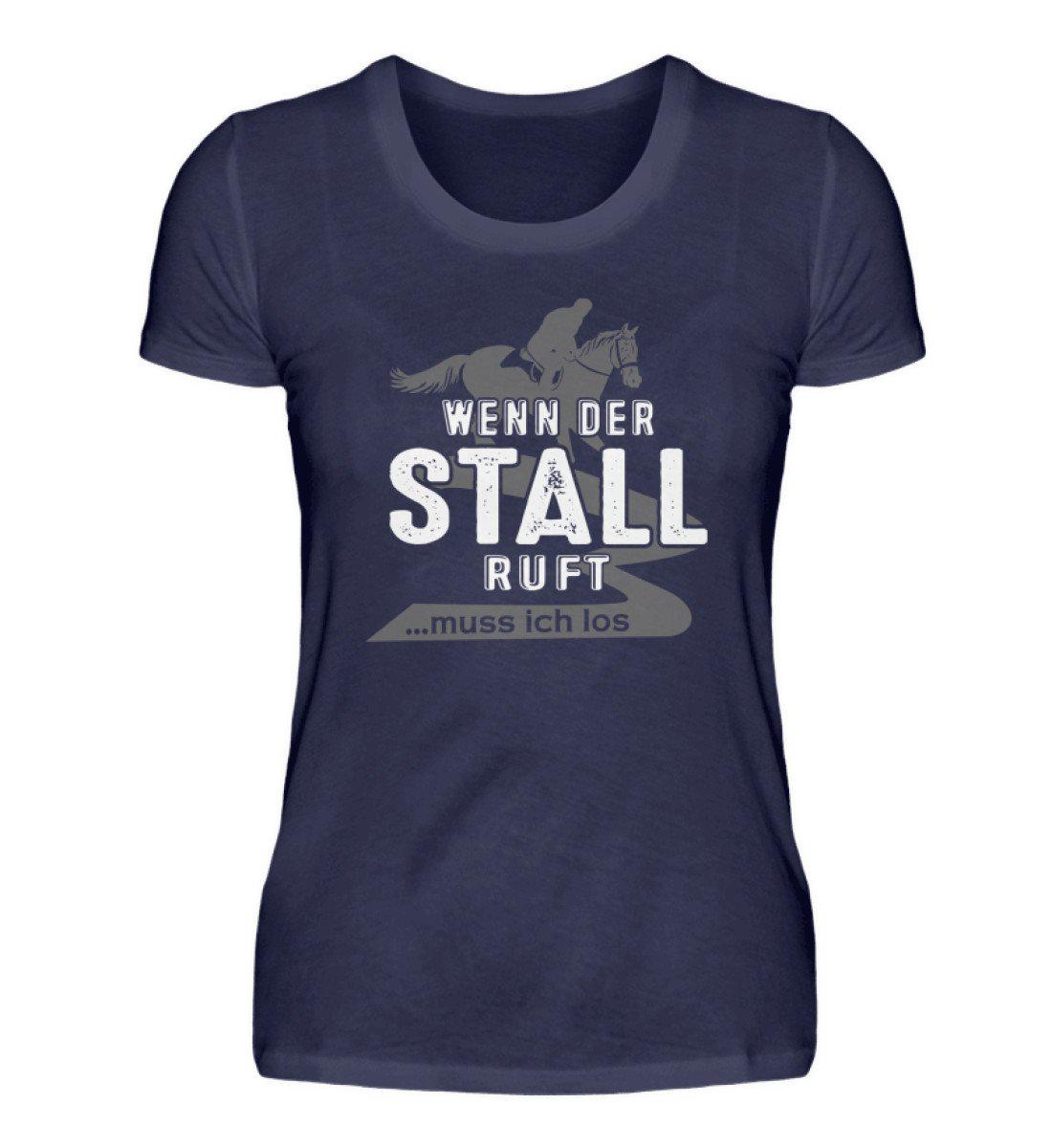 Wenn der Stall ruft · Damen T-Shirt-Damen Basic T-Shirt-Navy-S-Agrarstarz