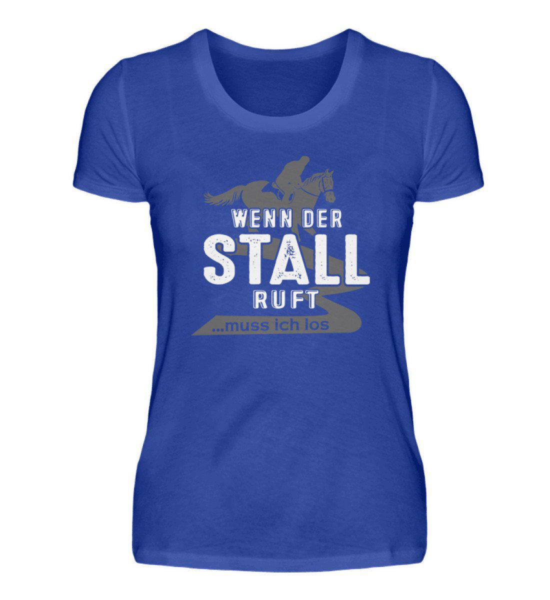 Wenn der Stall ruft · Damen T-Shirt-Damen Basic T-Shirt-Neon Blue-S-Agrarstarz