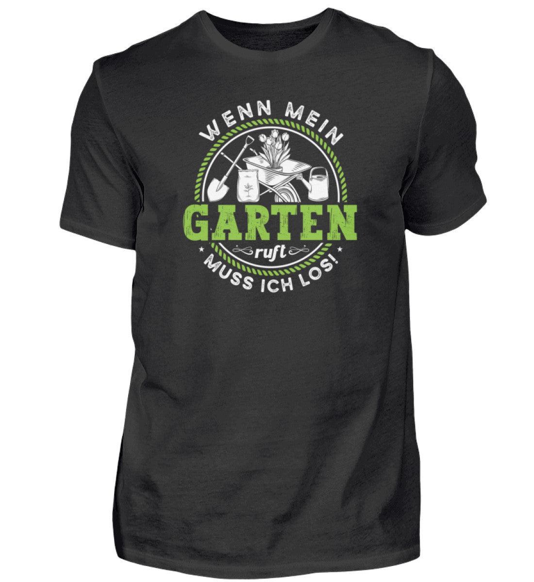 Wenn mein Garten ruft · Herren T-Shirt-Herren Basic T-Shirt-Black-S-Agrarstarz