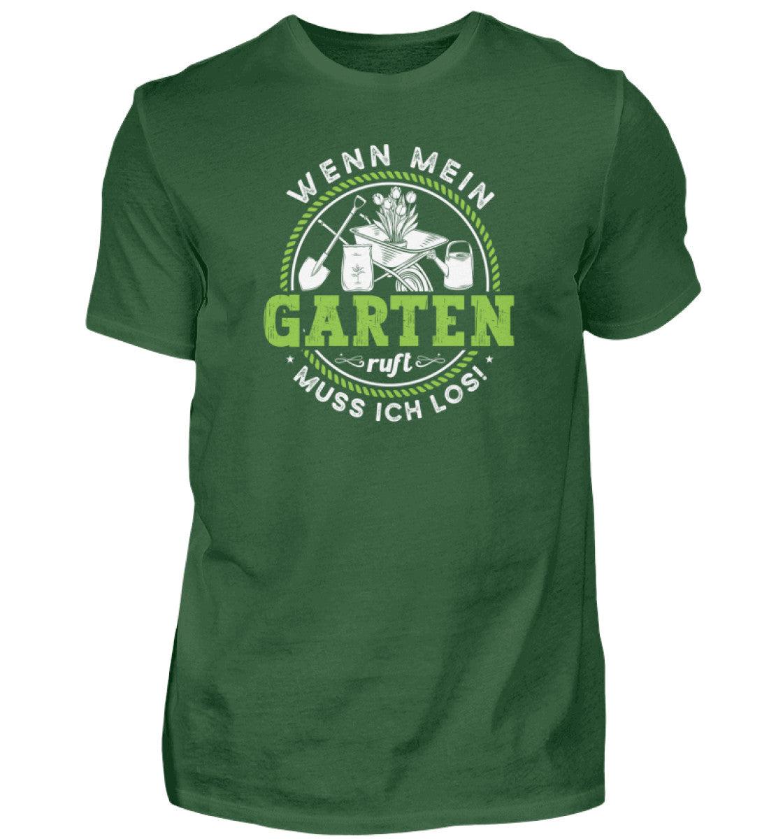 Wenn mein Garten ruft · Herren T-Shirt-Herren Basic T-Shirt-Bottle Green-S-Agrarstarz