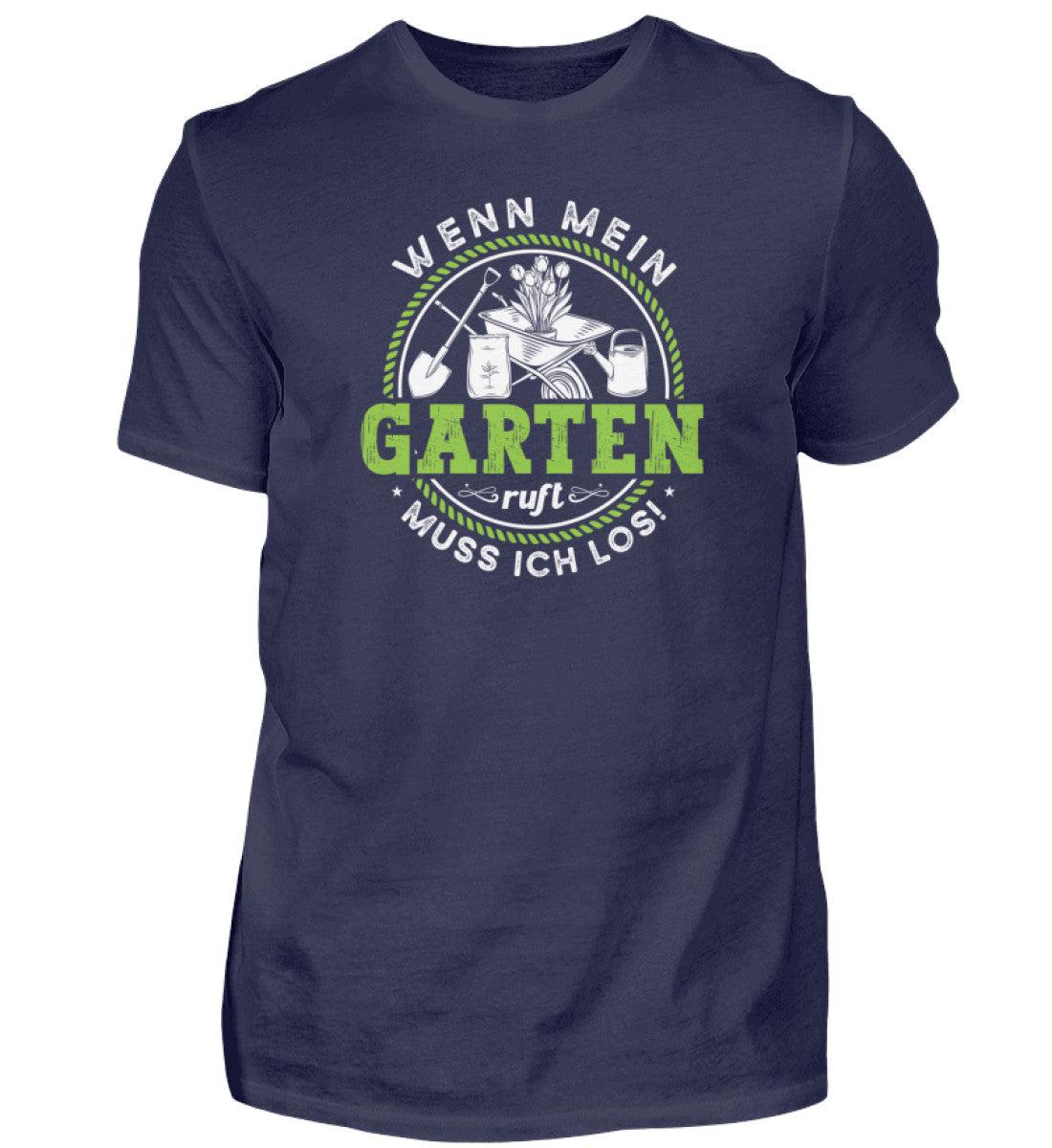 Wenn mein Garten ruft · Herren T-Shirt-Herren Basic T-Shirt-Navy-S-Agrarstarz